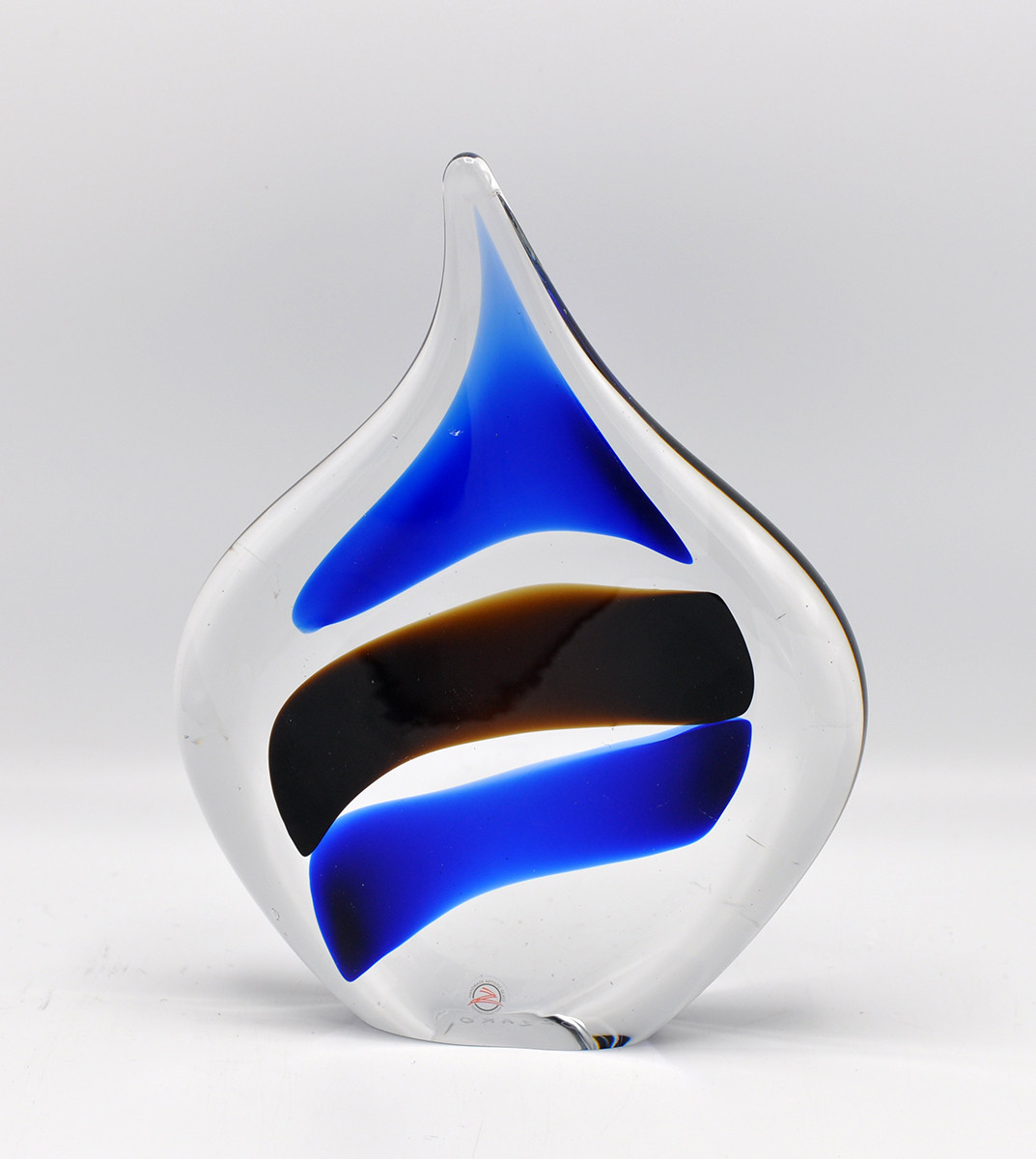 Loranto + Disc plat L, blauw/zwart streep